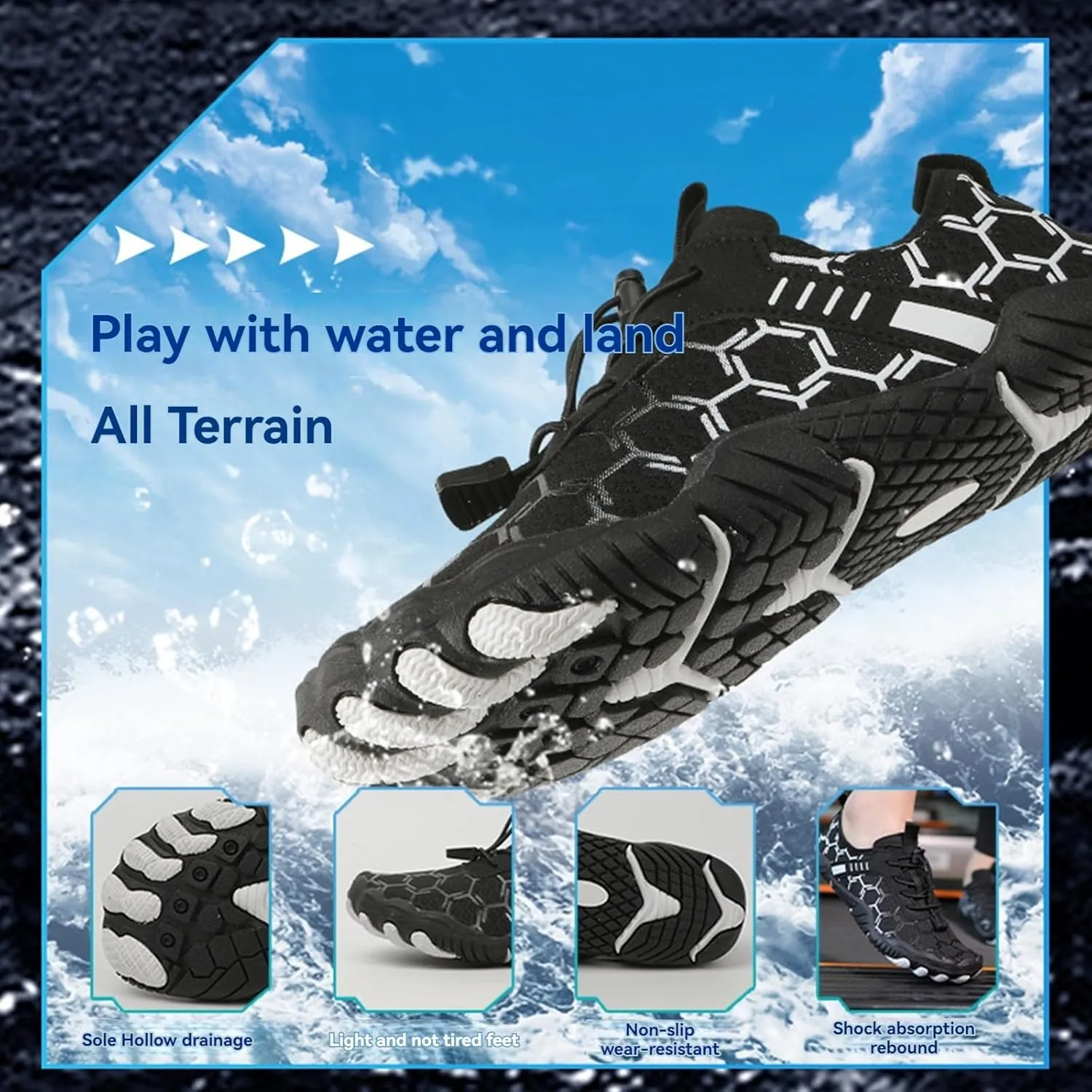 Womens Hike Barefoot Shoes Mens Non-Slip Footwear Barefoot Shoes Wide Toe Box Athletic Sneakers Fast Dry Sports Trail Running Shoes