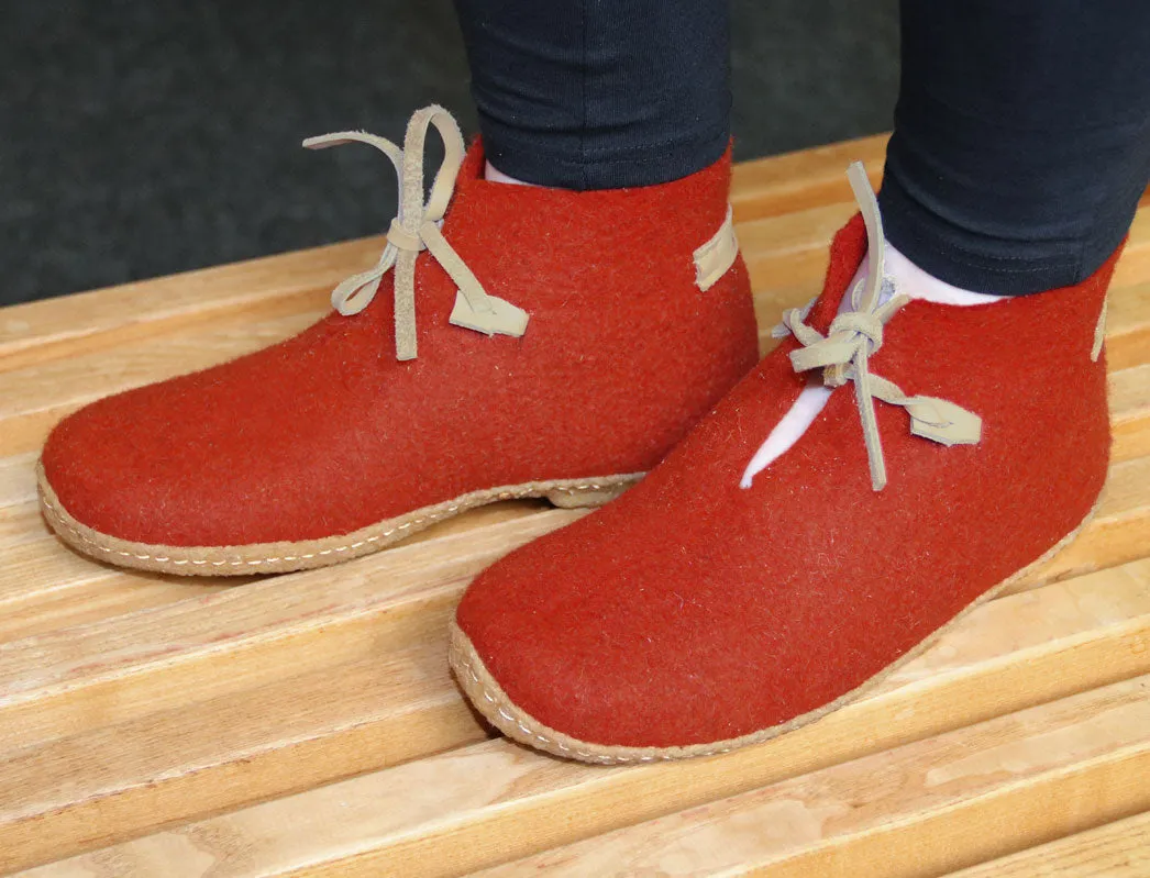 WoolFit® Indoor-Outdoor Slipper Boots Vitus, brick red