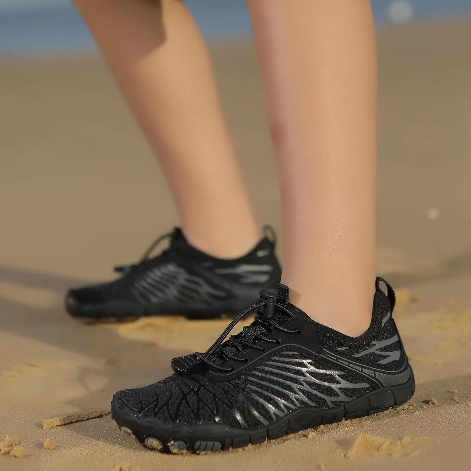 ZWRXW Barefoot Shoes Kids Boys Girls Toddler Shoes Wide Toe Box and Quick-Dry Sand Toddler Breathable Sneakers Tennis Non-Slip Hiking Footwear Comfort Anti-Slip Walking Sneakers